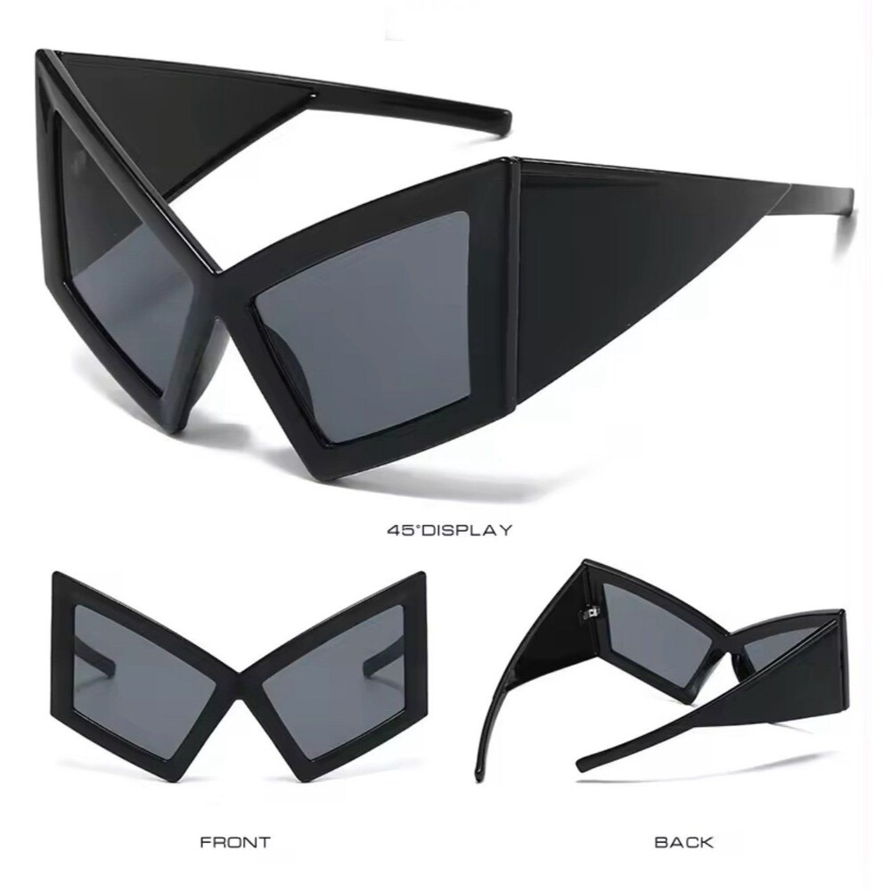 Oversized Cat Eye Sunglasses Women Big Frame 2024 Luxury Brand Shield Punk Sun G - Picture 3 of 5
